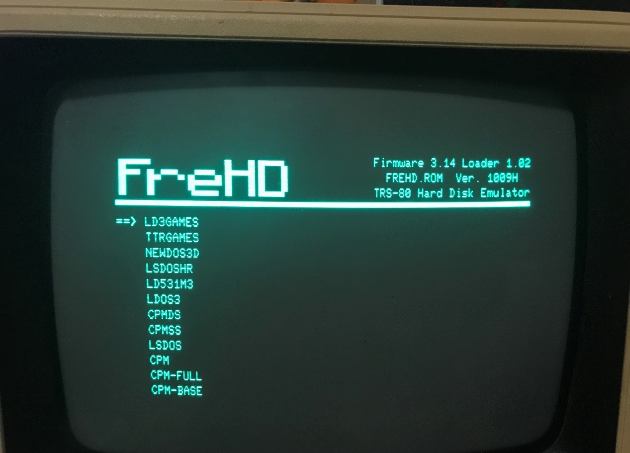 Final version display on the FreHD main menu.